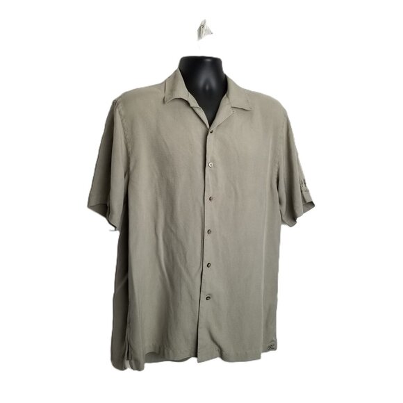 Cutter Buck Button Down Shirt Size M Sage Green Silk Minimalist Preppy Classic - Picture 1 of 10